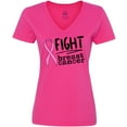 thumbnail image 3 of Inktastic Fight Breast Cancer Pink Ribbon Women's V-Neck T-Shirt, 3 of 5