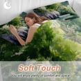 thumbnail image 4 of Queen 4 Piece Bedding Set Natural Forest Landscape Artwork Soft Breathable Duvet Cover and Pillowcase, White Boat on Lake Scenery Duvet Cover Set Bed Sheets for Bedroom Dormitory Guest Room, 4 of 9