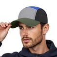 thumbnail image 2 of XIAOCHA Mens Color Block Baseball Cap Shapeable Brim Outdoor Dad Hat,Blue, 2 of 4