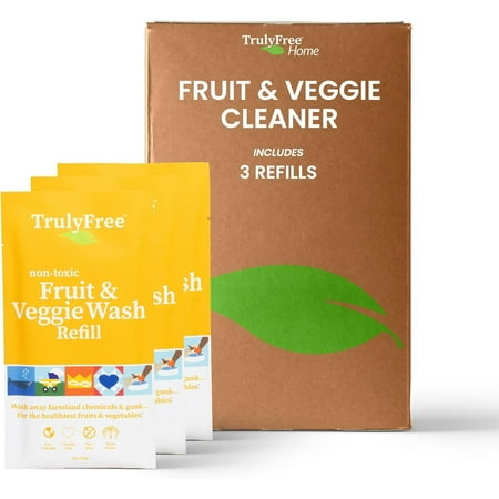 Truly Free Natural Fruit and Veggie Wash Kit - DIY Vegetable Washer & Fruit Cleanser - Pack of 3