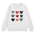 thumbnail image 6 of Mercatoo Girls Valentines Day Pullover Sweatshirt Heart Graphic Print Prepp1 Long Sleeve Crewneck Tops Youth Cute Soft Tees, 6 of 7