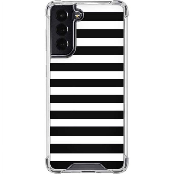 Skinit Stripes White and Black Stripes Galaxy S22 Clear Case