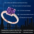 thumbnail image 2 of Gem Stone King 2.22 Ct Cushion Purple Amethyst 18K Rose Gold Plated Silver Ring, 2 of 4
