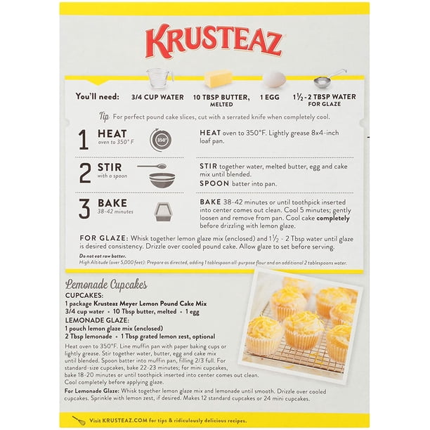 Krusteaz Lemon Pound Mix (3) | Gluten mixes for supermarkets