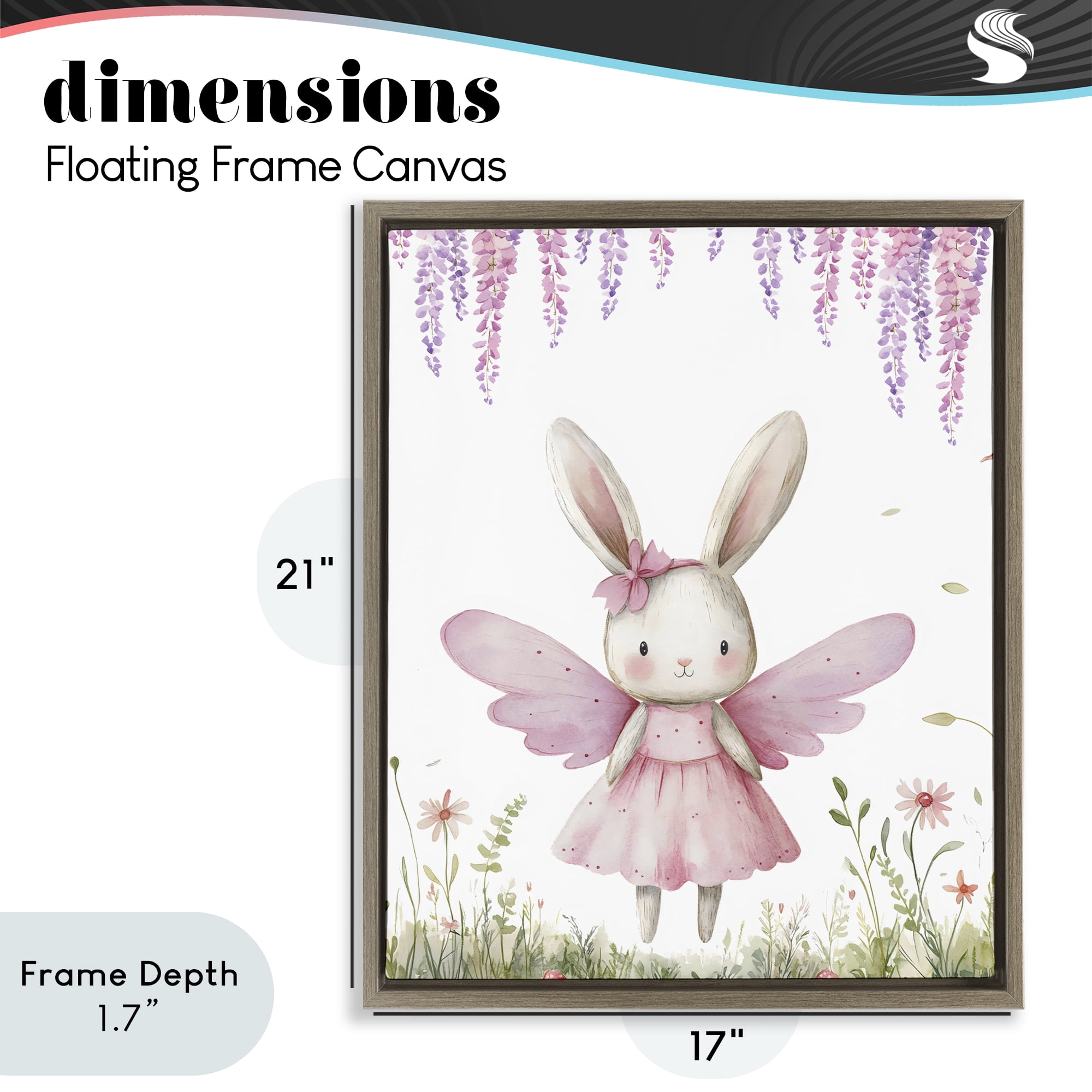 Stupell Industries Woodland Bunny Forest Fairy Brown Framed Floater Canvas Wall Art, design by LSR Design Studio