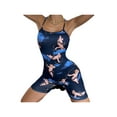 thumbnail image 4 of Faithtur Women Rompers, Oil Painting Printed Spaghetti Strap Backless Jumpsuits, 4 of 9