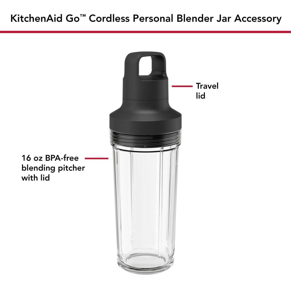 KitchenAid Go™ Personal Blender Jar Accessory | For KitchenAid Go™ Cordless Personal Blender - KSBR256, KSBR200