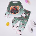 thumbnail image 2 of NOLDARES Toddler Boys Pajamas Truck Cotton Kids Dinosaur 2 Piece Truck Pjs Fall Winter Sleepwear Clothes Sets 6-12 Months 12-24 Months 2t 3t 4t 5t 6t 7t 8t 9t Children,Dark Green,2-3 Y, 2 of 4