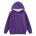 thumbnail image 4 of Cute Trendy Long Sleeve Pullover Hoodies Oversized Hooded Sweatshirts for Teen Girls, Winter Preppy Tween Tops​ Dark Purple 160, 4 of 5