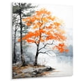 thumbnail image 2 of Designart "Orange And Grey Forest Autumn gracefulness I" Floral Metal Wall Art Prints, 2 of 5