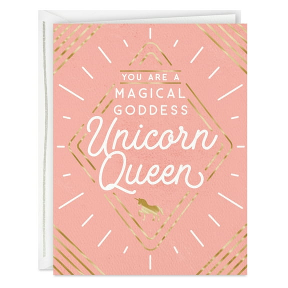 Hallmark Good Mail Encouragement or Birthday Greeting Card (Unicorn Queen)
