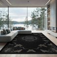 thumbnail image 2 of ODIKA 6'x9' Washable Area Rug Goth Moth Gothic Vintage Academia Border Traction Synthetic Boho Flowing Dynamic for Queen Size Bedroom, Under Bed, Master Suite, Easy Care, Non-Shedding, 2 of 7
