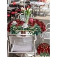 thumbnail image 4 of Outdoor Tablecloth with Umbrella Hole and Zipper, Christmas Tree Round Table Cloth 60 Inch Waterproof Tablecloth, Winter Xmas Ball Snowy Red Black Plaid Picnic Table Cover for Patio Camping, 4 of 7