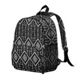 thumbnail image 2 of Geometric Diamond Black Pattern Backpack for School, Cute School Bag with Adjustable Shoulder Straps and Padded Back, 13.8"x11.4"x6", 2 of 5