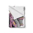 thumbnail image 2 of Dragon Soft Flannel Fleece Throw Blanket, Digital Robotic Cyborg Dragon Character Modern Game Knight Graphic, Cozy Plush for Indoor and Outdoor Use, 50" x 70", Yellow Fuchsia Grey, by Ambesonne, 2 of 6
