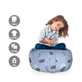 thumbnail image 2 of Nautical Storage Toy Bag Chair, Abstract Ornamental Exotic Marine Underwater Fishes Seahorses Seaweeds, Stuffed Animal Organizer Washable Bag, Large Size, Ceil Blue White Black, by Ambesonne, 2 of 3