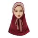 thumbnail image 3 of Hijab musulmán con lazo frontal, hecho a mano, con diamantes de imitación, para la cabeza, de cáñamo, deportivo, sin alfileres, fácil de llevar, 3 of 5