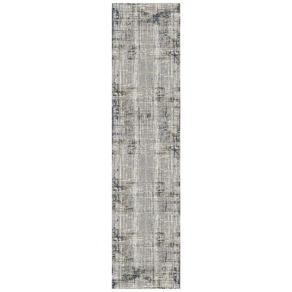 9' X 12' Ivory Gray And Red Abstract Area Rug