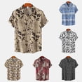 thumbnail image 7 of Mens Fashion 3D Decorative Pattern Button Shirts Ethnic Style Short-sleeved Tops, 7 of 7