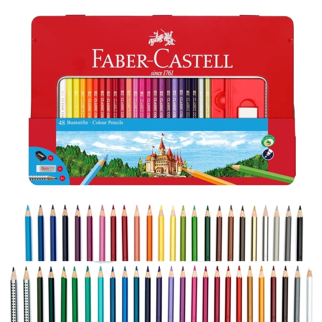 Juego de hojalata de lapices de colores clasicos Faber-Castell