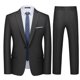 thumbnail image 1 of Conjunto de traje WULFUL para hombre de 2 piezas, ajustado, con un botón, negro, 1 of 5