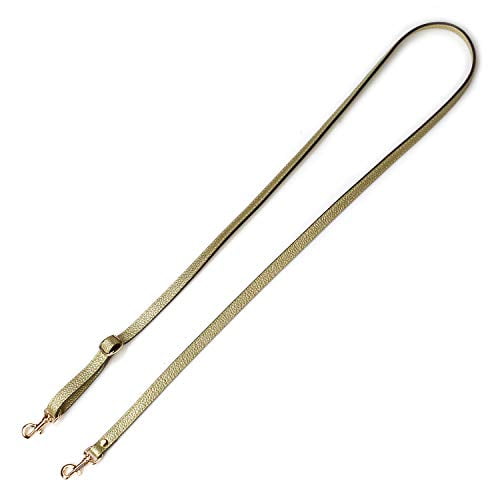 VanEnjoy Full Grain Leather Adjustable Replacement Cross Body Purse Shoulder Strap, 1/2†Width, Adjustable Length 25â€-51†(Gold)