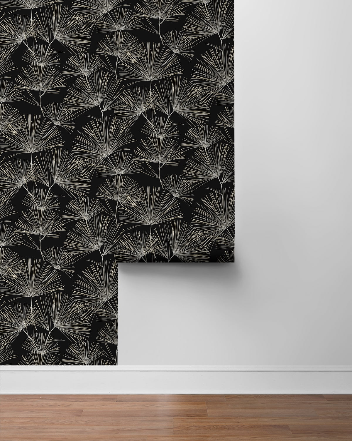 NextWall Ebony & Pavestone Pine Needle Peel and Stick Wallpaper