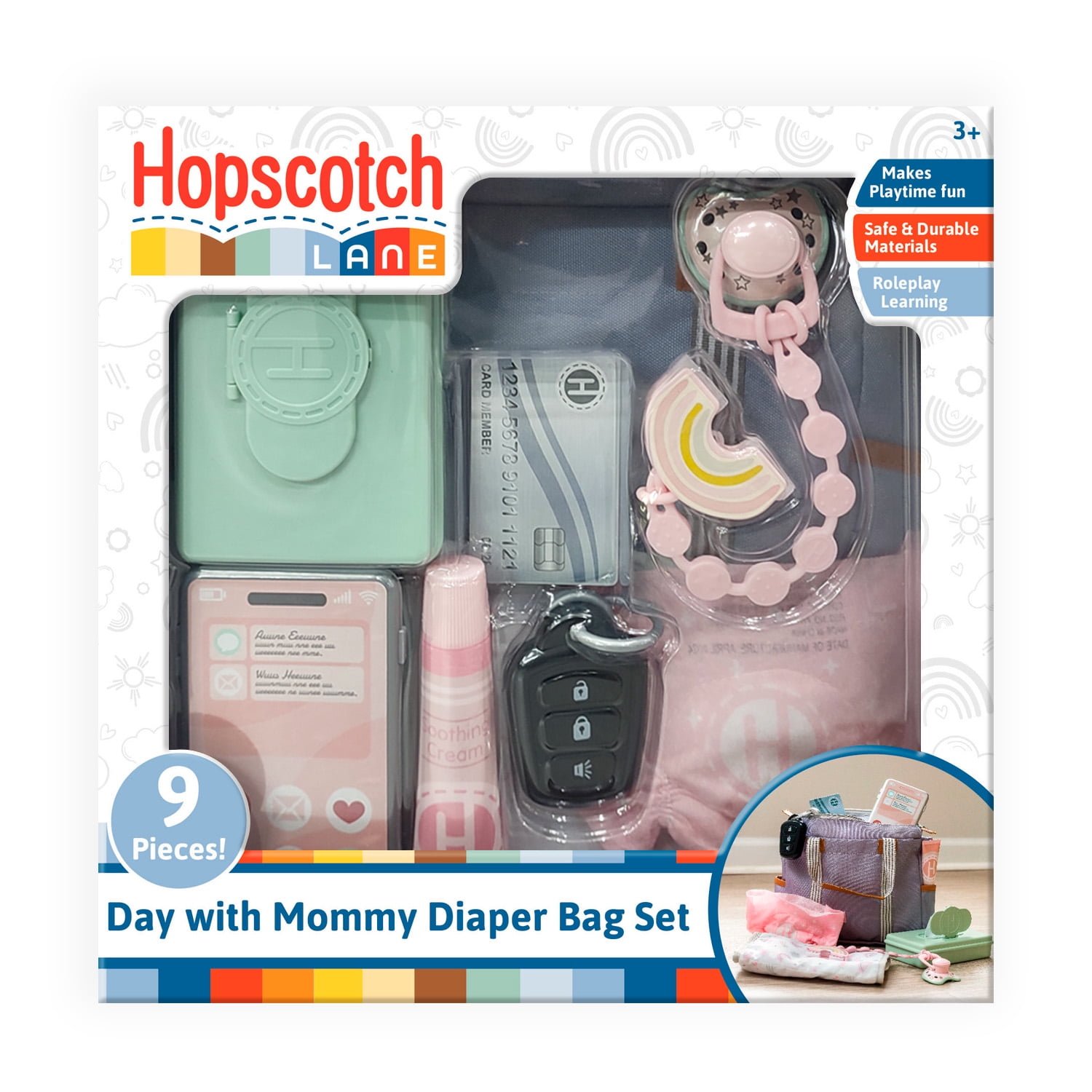 Hopscotch Lane Baby Doll Accessory Diaper Bag, Children Ages 3+