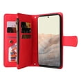 thumbnail image 4 of SaniMore Case for Google Pixel 7 Pro 6.7" 2022, PU Leather Zipper Wallet Cover [RFID Blocking] Card Slot Magnetic Clsap Flip Folio Wrist/Crossbody Strap Kickstand Full Protective Cover, Red, 4 of 17