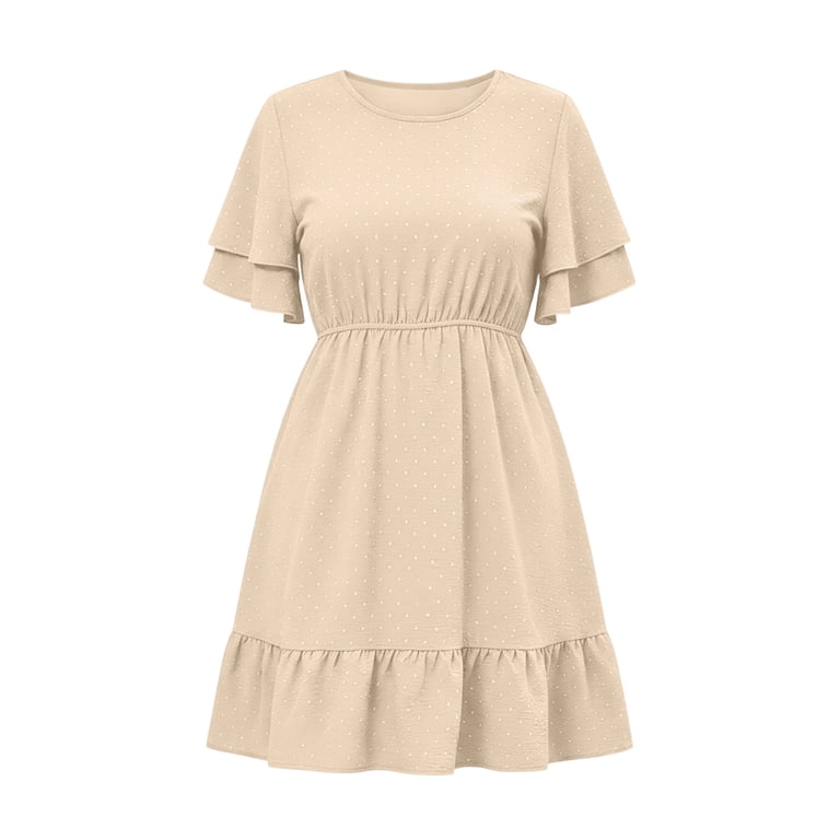 double ruffle drop waist mini dress Susana Monaco Square Neck Sleeveless Drop Waist Double Ruffle Mini Dress, Womens, L, Sugar