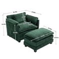 thumbnail image 2 of Nmkwnr Modern Accent Chair with Ottoman, Boucle Upholstered Sofa Chair for Living Room, Bedroom, Office, Dark Green, 2 of 10