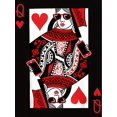 thumbnail image 2 of Women's Chic Poker Heart Q Graphic Tee - Casual Round Neck Short Sleeve, Comfortable Polyester-Spandex Blend, Machine Washable Summer Top in Black, 2 of 6