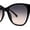 Black Beige Smoke, variant on Timeless Classic Slick Oversize Cat Eye Mod Chic Plastic Sunglasses Black Beige Smoke
