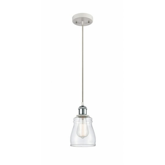 516-1P-WPC-G392-Innovations Lighting-Ellery-1 Light Mini Pendant in Nautiical Style-4.5 Inches Wide by 8 Inches High White/Polished Chrome Finish