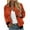 #20 Orange, variant on Kalauyu Women's Zip Up Bomber Jacket Breast Cancer Casual Printed Coat Stand Collar Lightweight Short Outwear Tops