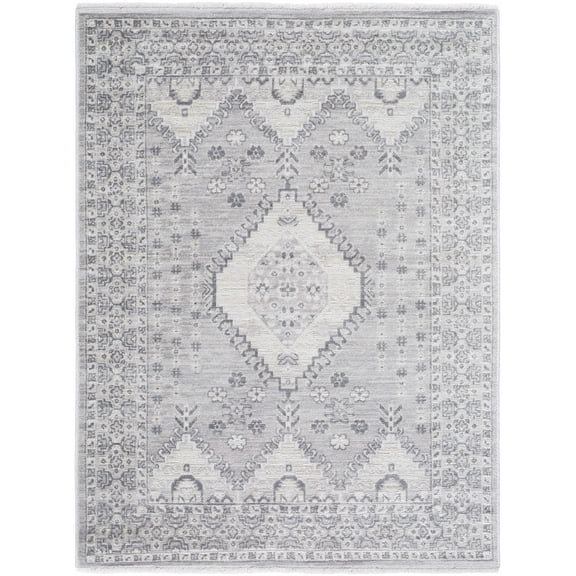 BoutiqueRugs Aoibhe Traditional Area Rug - Medium Gray, Ivory, Slate Gray - 5'3" x 7'
