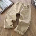 thumbnail image 2 of HAOTAGS Toddler Kids Boys Pants, School Uniform Solid Casual Student Trousers Khaki 11-12 Years, 2 of 7