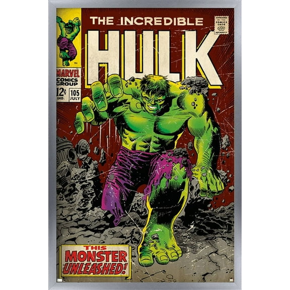 Marvel Comics - Hulk - Incredible Hulk #105 Wall Poster, 22.375" x 34", Framed