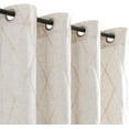 thumbnail image 2 of Curtainking Linen Curtains for Living Room 84 inch Farmhouse Diamond Embroidered Flax Window Drapes Light Filtering Grommet Curtains 2 Panels Beige, 2 of 7