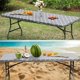 thumbnail image 3 of Mantel rectangular, impermeable, elástico, ajustable, para mesa, lavable, con parte trasera de franela, para camping, interior, exterior (gris, 30 x 72 pulgadas,), 3 of 5