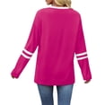 thumbnail image 2 of VISALY Long Sleeve Shirts Business Casual Tops Tunic Tops Crewneck Pullover Sweatshirts for Women Autumn Winter Loose Fit T Shirts Comfortable Fashion Blouses Basic Sweatshirts Hot Pink Xxl, 2 of 6