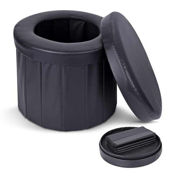 KDD Toilette Portable Camping Extérieur Tabouret Pliant pour Voiture, Toilette pour Camping, Randonnée, Bateau, Longs Trajets, Embouteillages