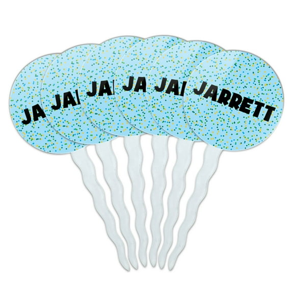 Jarrett Cupcake Picks Toppers - Set of 6 - Blue Speckles