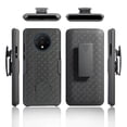 thumbnail image 3 of Compatible for OnePlus 7T Case with Tempered Glass Screen Protector Belt Clip Holster Defender Rugged Shock Proof Armor Protection Phone Cover [Black], 3 of 6