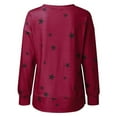 thumbnail image 3 of Pntutb Ladies Clothes,Womens O-Neck Star Print Patchwork Tops Blouses Sweatshirt, 3 of 4