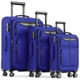 thumbnail image 1 of Juego de equipaje SHOWKOO Softside, expandible y ligero, azul, 3 piezas, 1 of 6