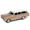 thumbnail image 2 of Autoworld 64312-AWSP067A 3.25 in. Tan Metallic with Ermine White Top Muscle Limited Edition to Worldwide 1 by 64 Diecast Model Car for 1963 Chevrolet II Nova 400 Station Wagon Saddle - 13904, 2 of 3