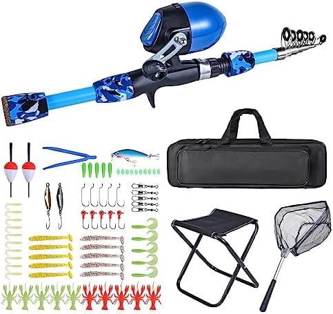 Sougayilang Combo Canne Et Moulinet – Fibre Carbone 24T, Télescopique, 1,8m à 3m, Pour Pêche En Mer Ou Eau Douce, Cadeau Idéal