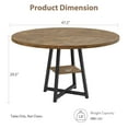 thumbnail image 4 of 47 Inch Round Dining Table for 4, Wooden Kitchen Table With Metal Legs, Modern Farmhouse Circle Dinner Table, Large Round Table for Dining Room, Kitchen, Living Room, Gray, 4 of 8