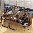 thumbnail image 5 of Costway L-Shaped Desk with Power Outlet 55" Reversible Computer Desk with 3 Drawers Rustic Brown & Black, 5 of 11